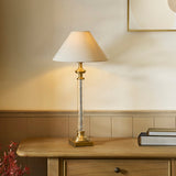 Antique Brass Plate & Natural Faux Linen Fabric
