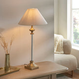 Antique Brass Plate & Natural Faux Linen Fabric