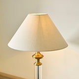 Antique Brass Plate & Natural Faux Linen Fabric