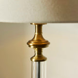 Antique Brass Plate & Natural Faux Linen Fabric