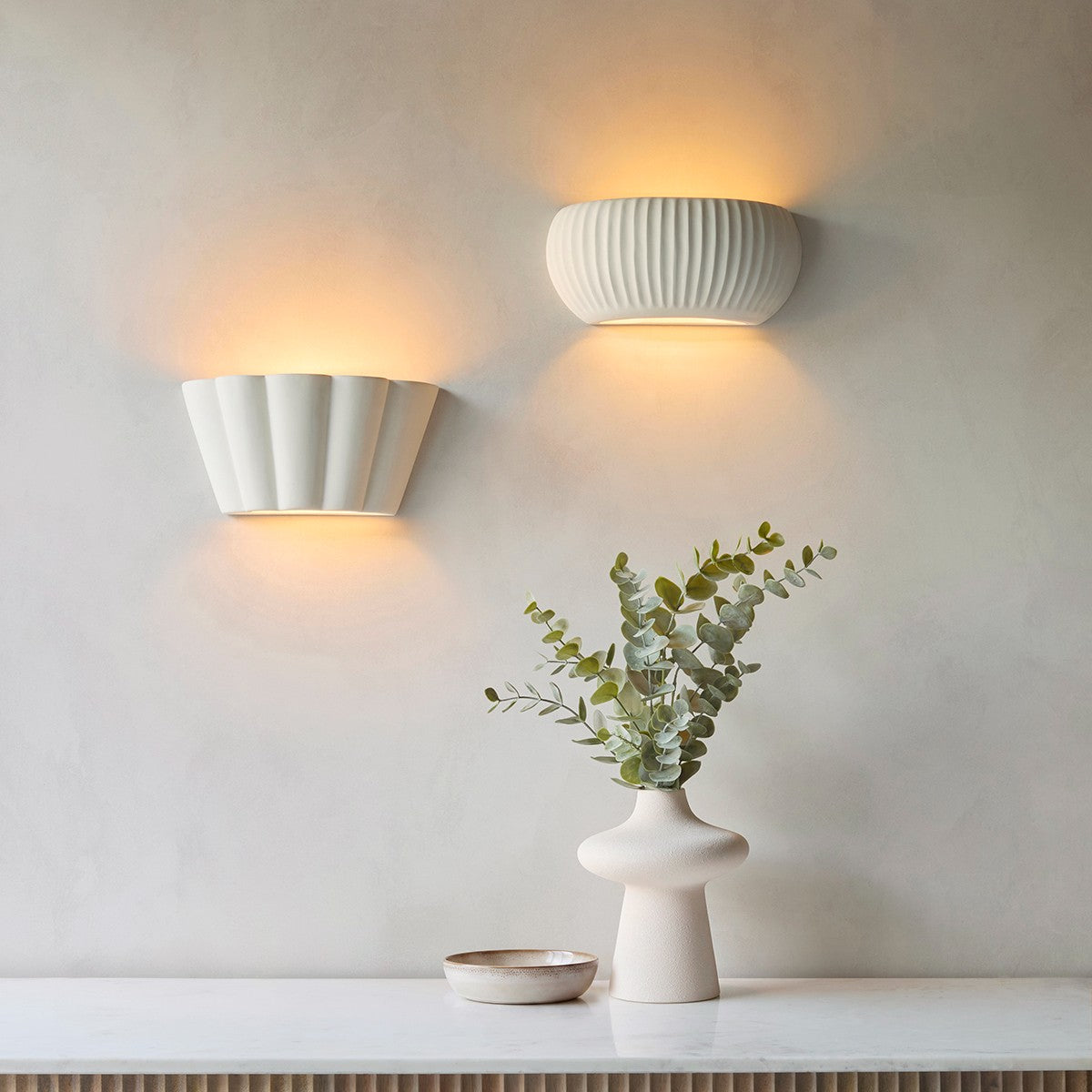 Balvin Up Down Wall Lamp with Scallop Shade