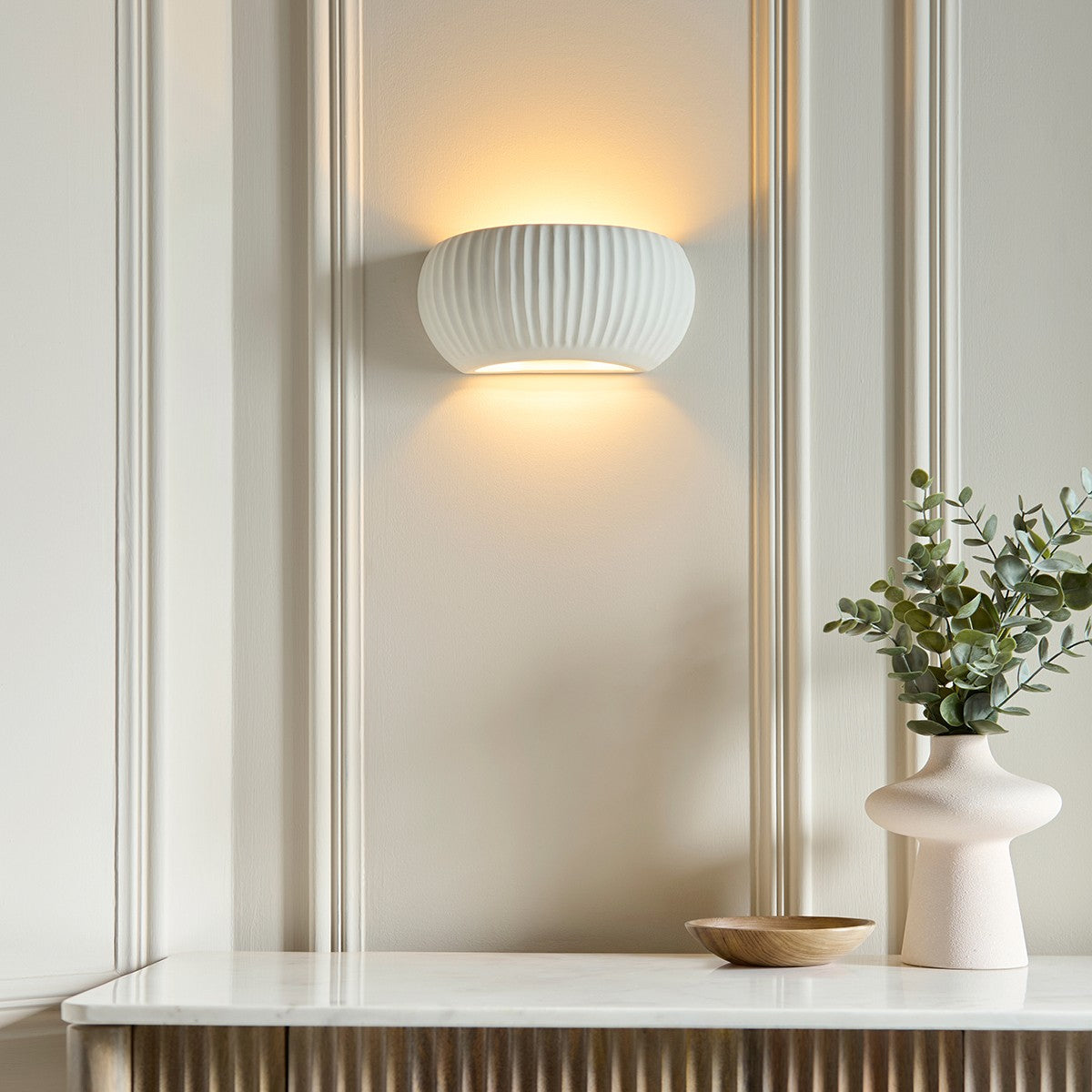 Wickham Up Down Lamp in Unglazed Ceramic