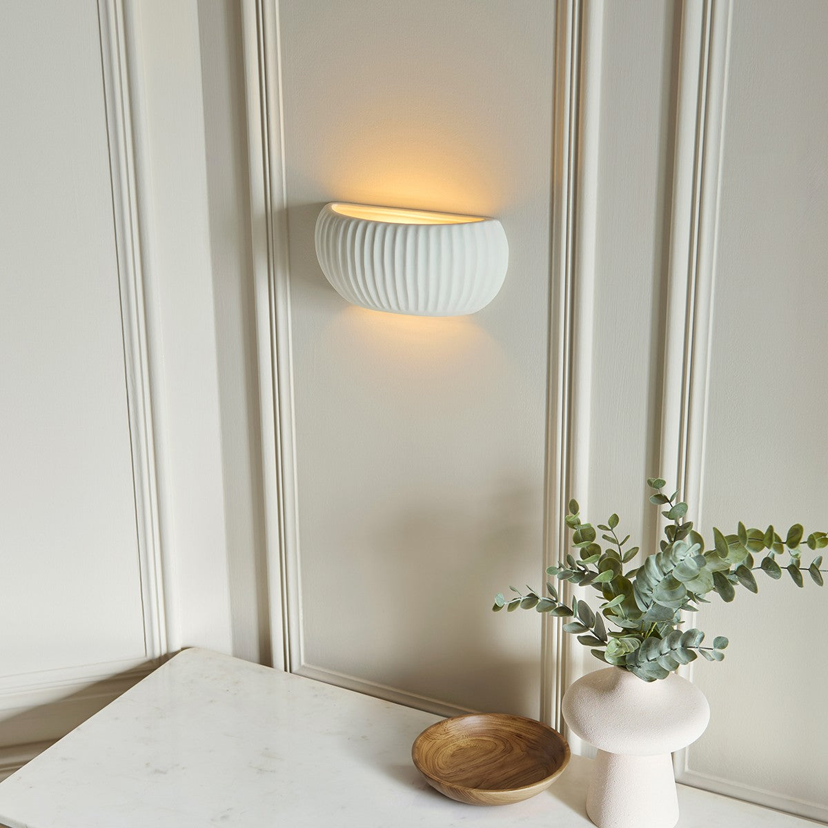 Wickham Up Down Lamp in Unglazed Ceramic
