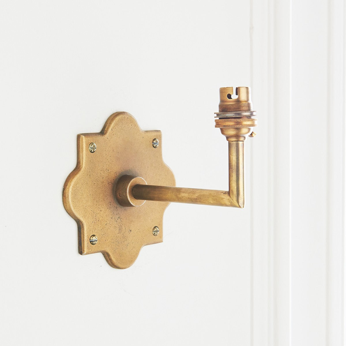 Rivet Angleo Antique Brass Wall Light with Artisan Sand Casting