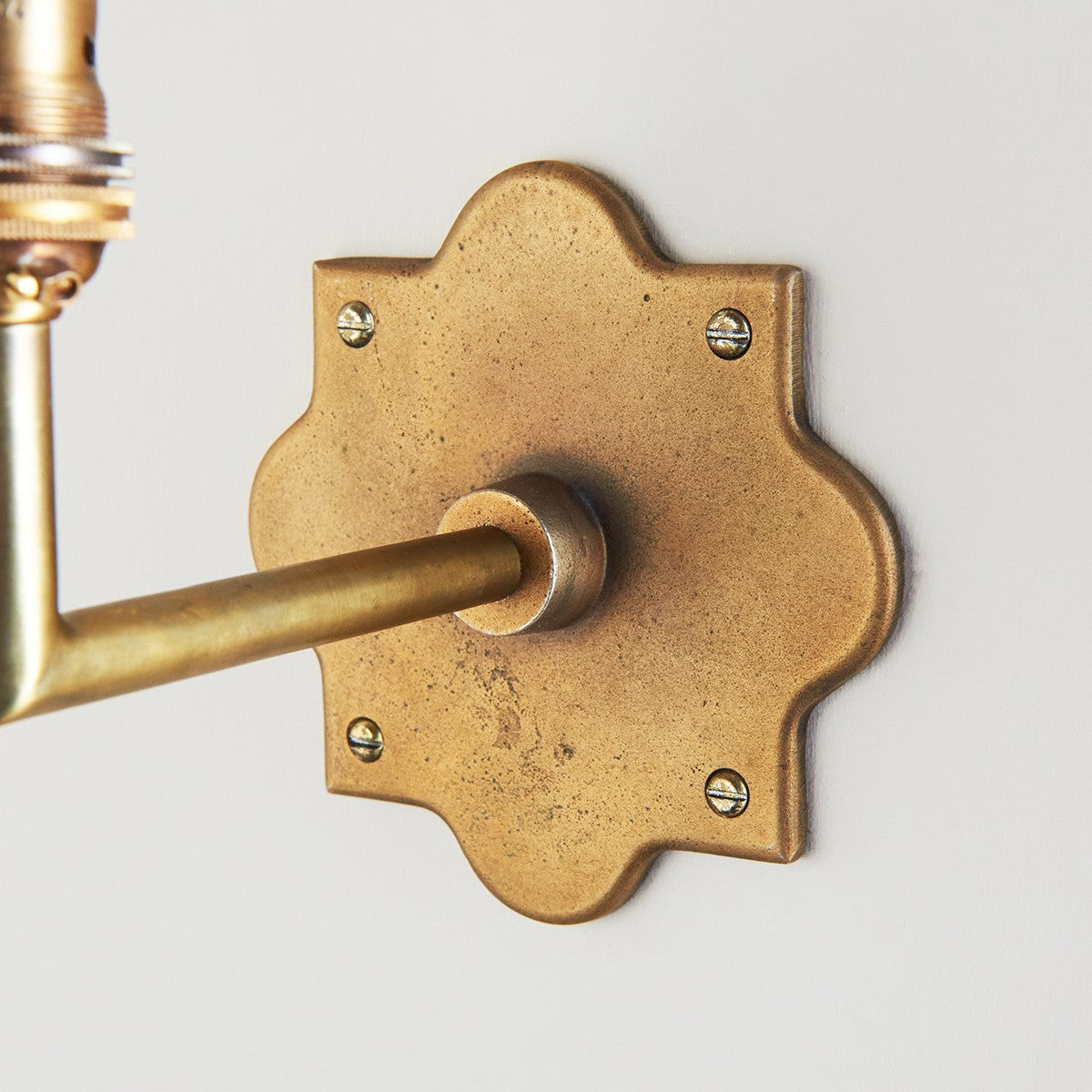 Rivet Angleo Antique Brass Wall Light with Artisan Sand Casting