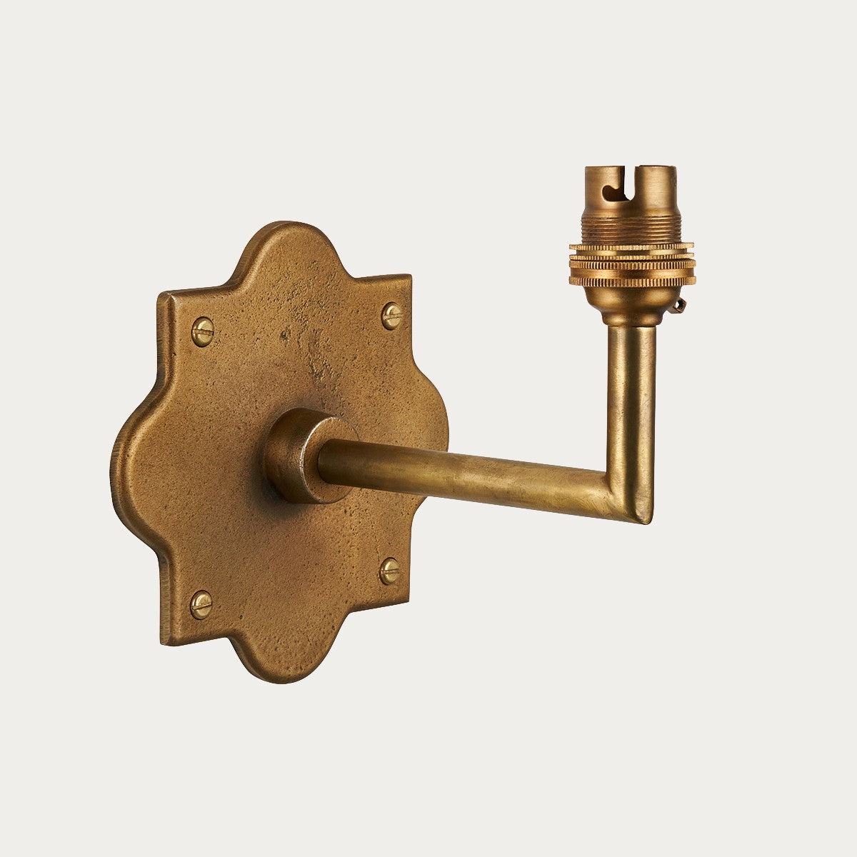 Rivet Angleo Antique Brass Wall Light with Artisan Sand Casting