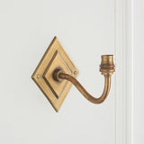 Diamonte Curva Brass Wall Light Fitting with Artisan Sand Casting