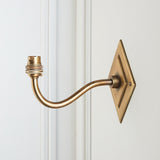 Diamonte Curva Brass Wall Light Fitting with Artisan Sand Casting