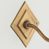 Diamonte Curva Brass Wall Light Fitting with Artisan Sand Casting