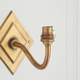 Diamonte Curva Brass Wall Light Fitting with Artisan Sand Casting