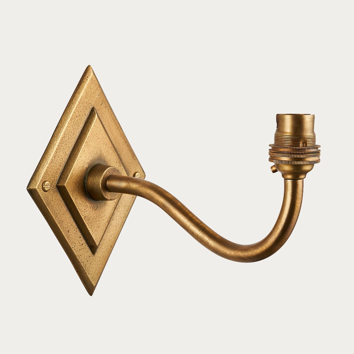 Diamonte Curva Brass Wall Light Fitting with Artisan Sand Casting