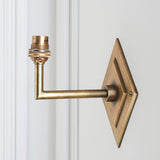 Diamonte Angleo Rustic Wall Light Fitting in Antique Brass with Artisan Sand Casting