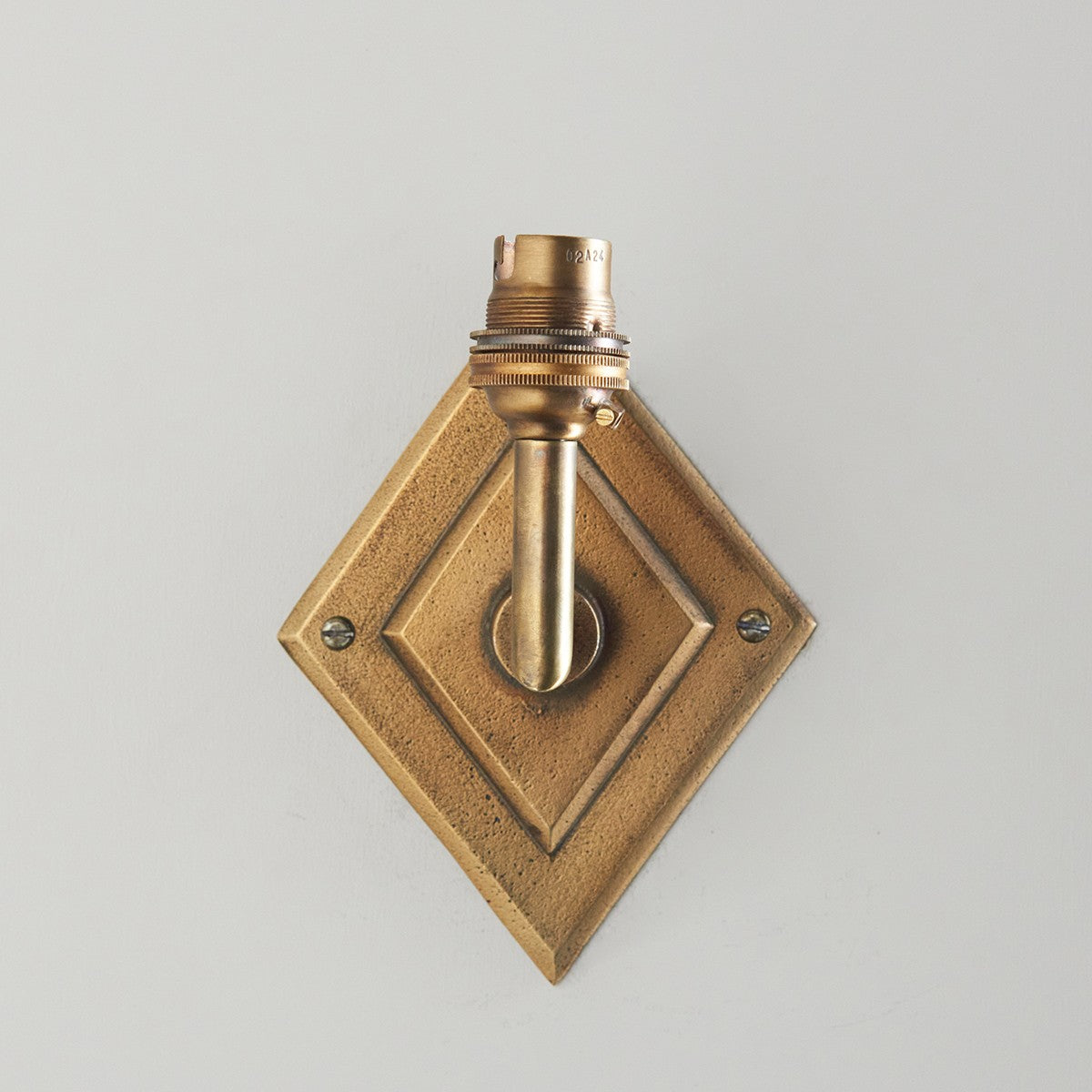 Diamonte Angleo Rustic Wall Light Fitting in Antique Brass with Artisan Sand Casting