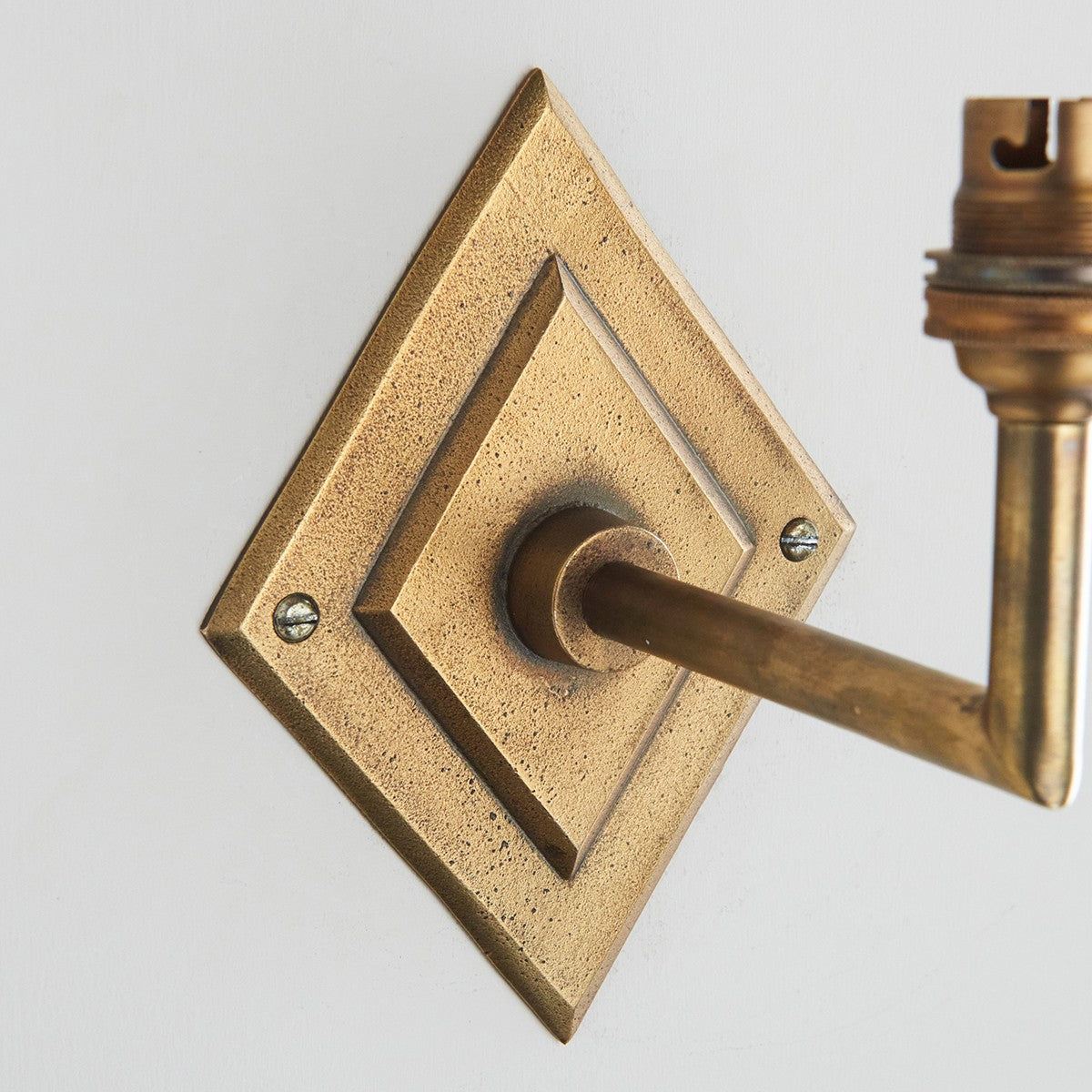Diamonte Angleo Rustic Wall Light Fitting in Antique Brass with Artisan Sand Casting