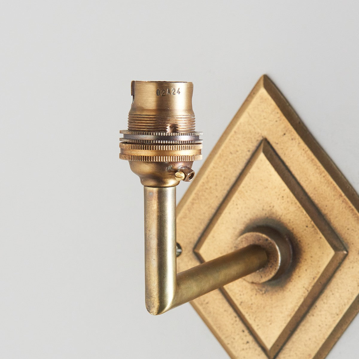 Diamonte Angleo Rustic Wall Light Fitting in Antique Brass with Artisan Sand Casting
