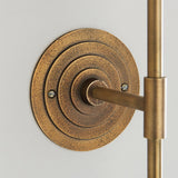 Radial Alto Vintage Wall Light in Antique Brass and Artisan Sand Casting