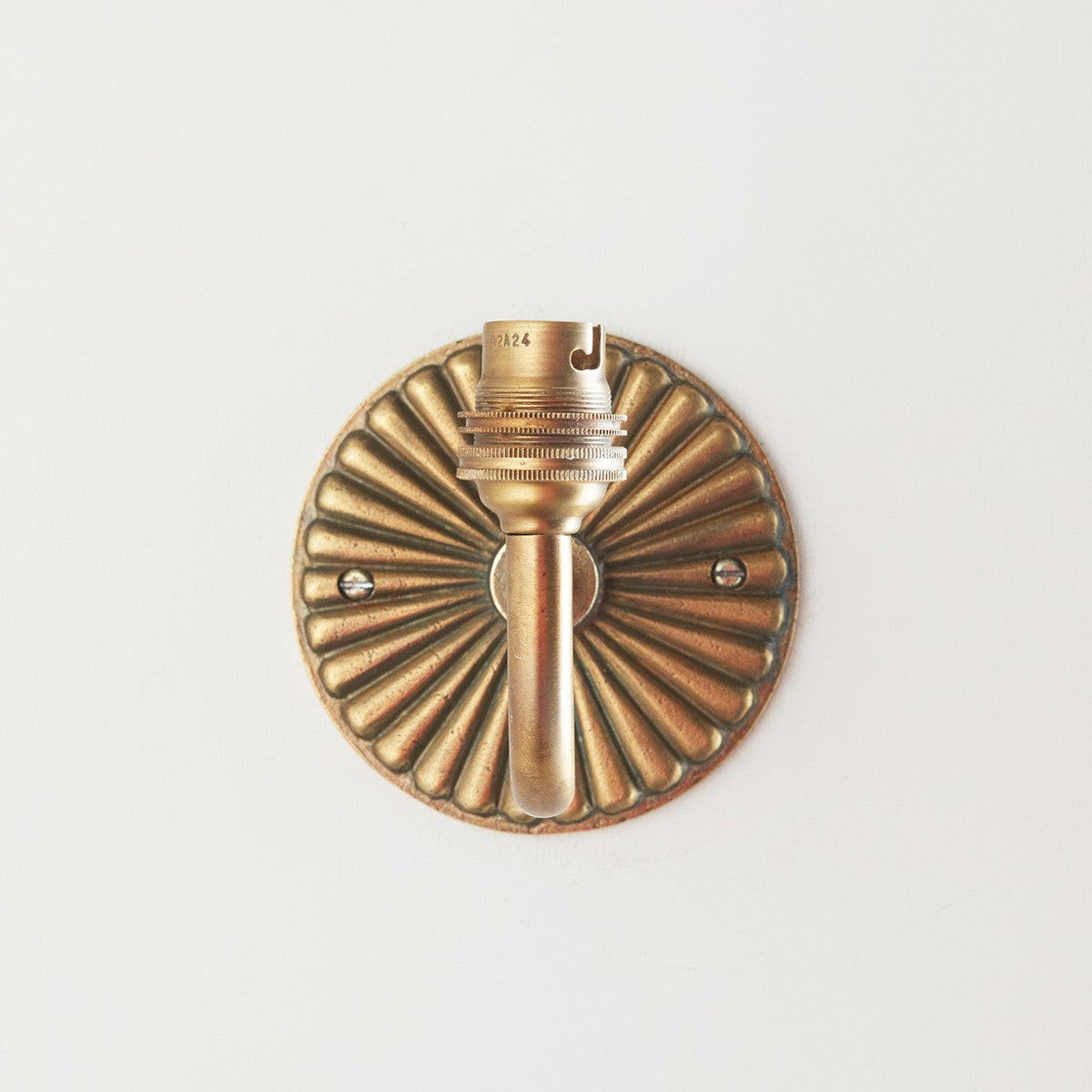 Dalara Curva Sconce Wall Lighting Fixture in Antique Brass with Artisan Sand Casting