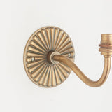 Dalara Curva Sconce Wall Lighting Fixture in Antique Brass with Artisan Sand Casting