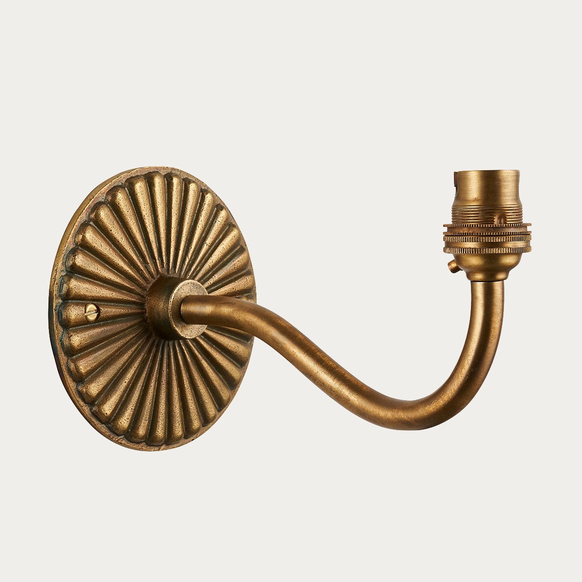 Dalara Curva Sconce Wall Lighting Fixture in Antique Brass with Artisan Sand Casting