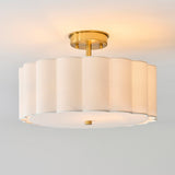 Serena 2 Light Flush Mount Ceiling Light with Cream Lamp Shade