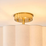Serena 2 Light Flush Mount Ceiling Light with Cream Lamp Shade