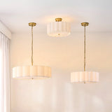 Serena 2 Light Flush Mount Ceiling Light with Cream Lamp Shade