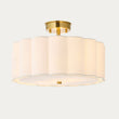 Serena 2 Light Flush Mount Ceiling Light with Cream Lamp Shade