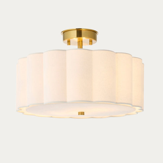 Serena 2 Light Flush Mount Ceiling Light with Cream Lamp Shade