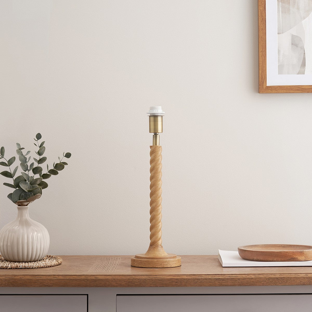 Oak Effect Resin & Antique Brass Plate