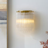 Montrelle Brass Wall Light with Ribbed Glass Lamp Shades