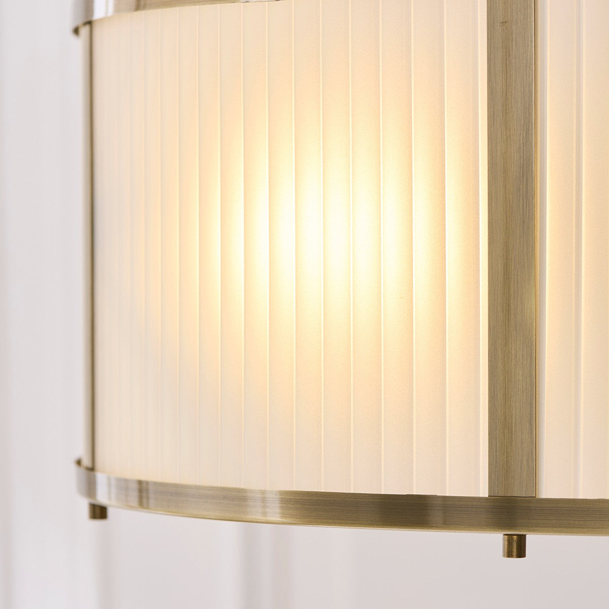 Radley 3 Light Antique Brass Ceiling Lamp with Frosted Ribbed Glass