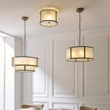 Radley 3 Light Antique Brass Ceiling Lamp with Frosted Ribbed Glass