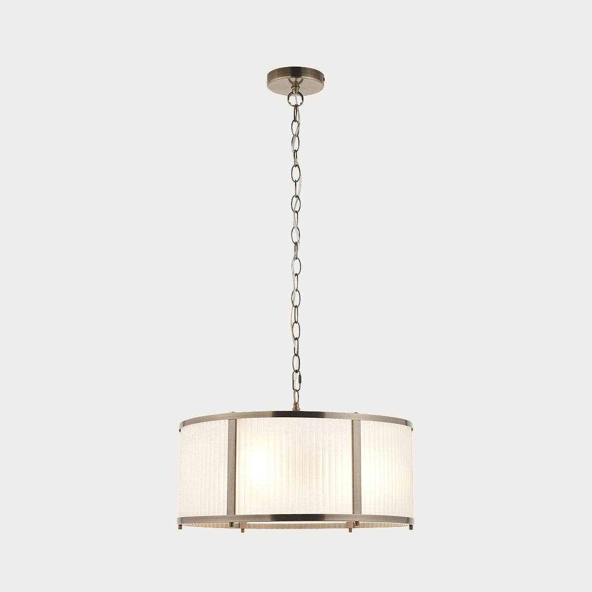 Radley 3 Light Antique Brass Ceiling Lamp with Frosted Ribbed Glass