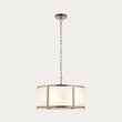 Radley 3 Light Antique Brass Ceiling Lamp with Frosted Ribbed Glass