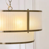 Radley 5 Light Antique Brass Ceiling Lamp with Frosted Ribbed Glass