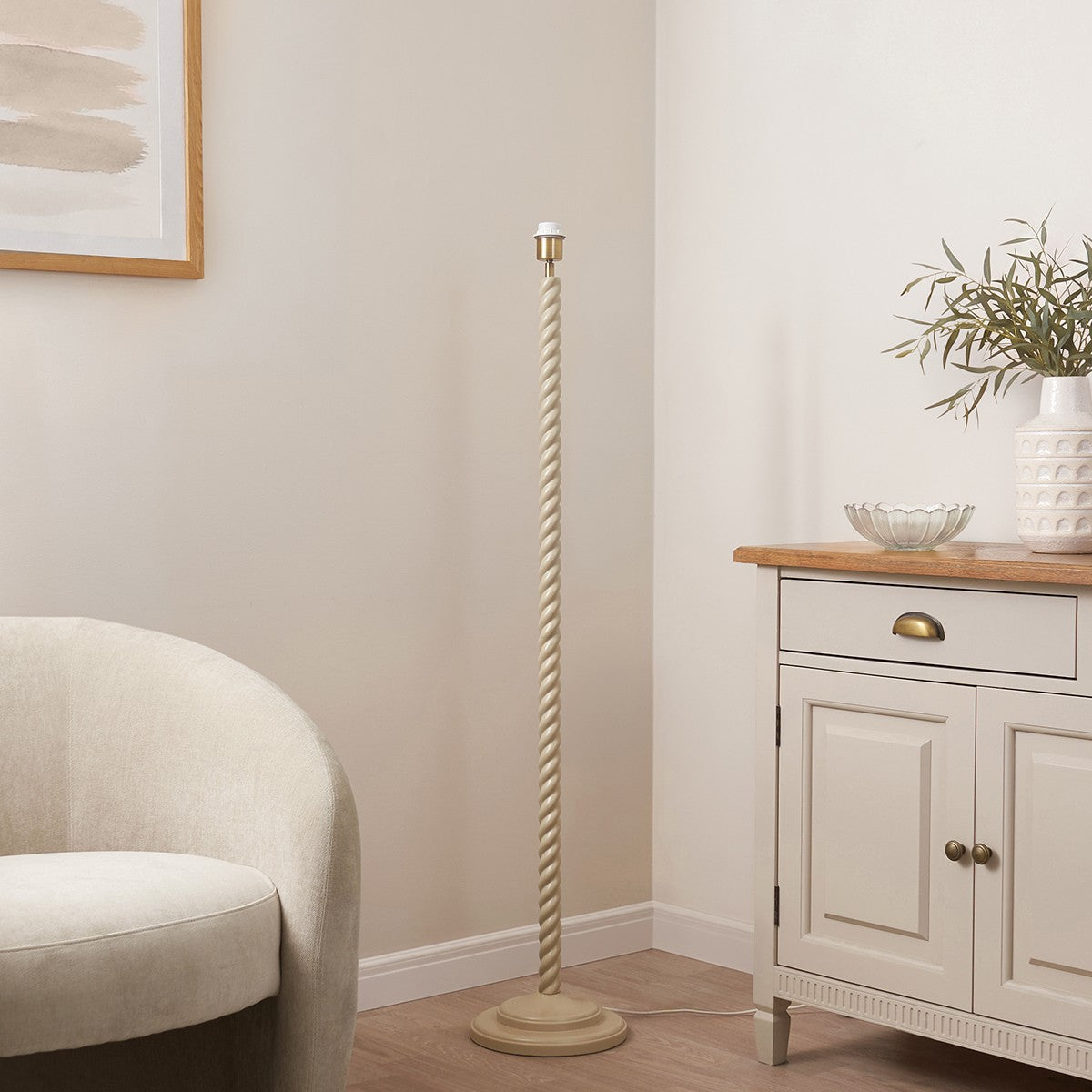 Satin Almond White Paint & Antique Brass Plate