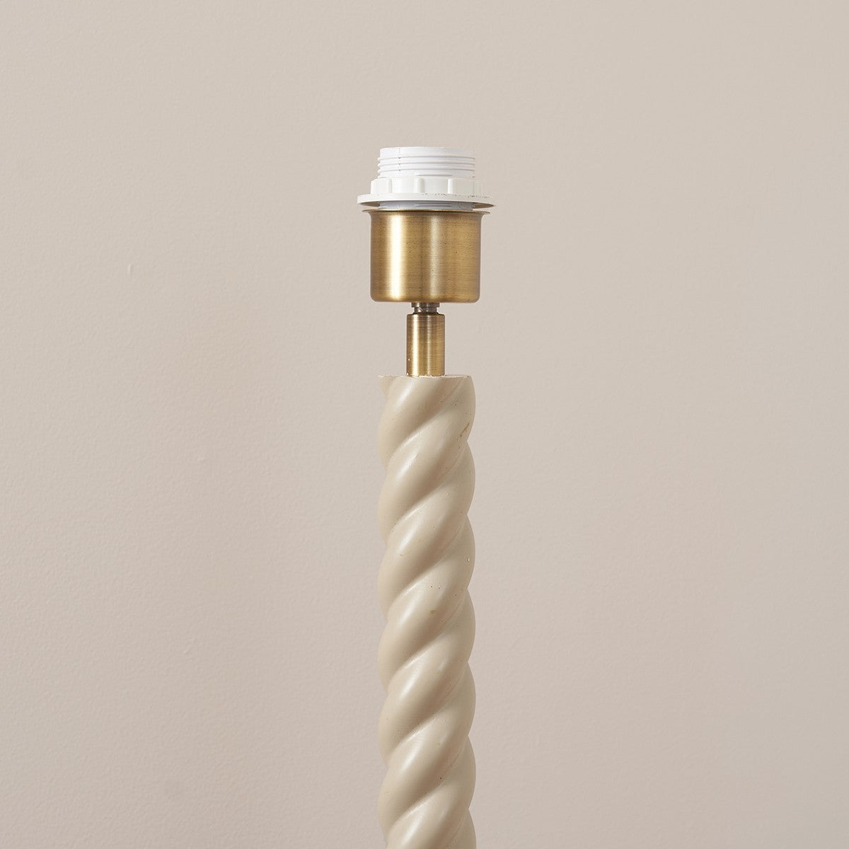 Satin Almond White Paint & Antique Brass Plate