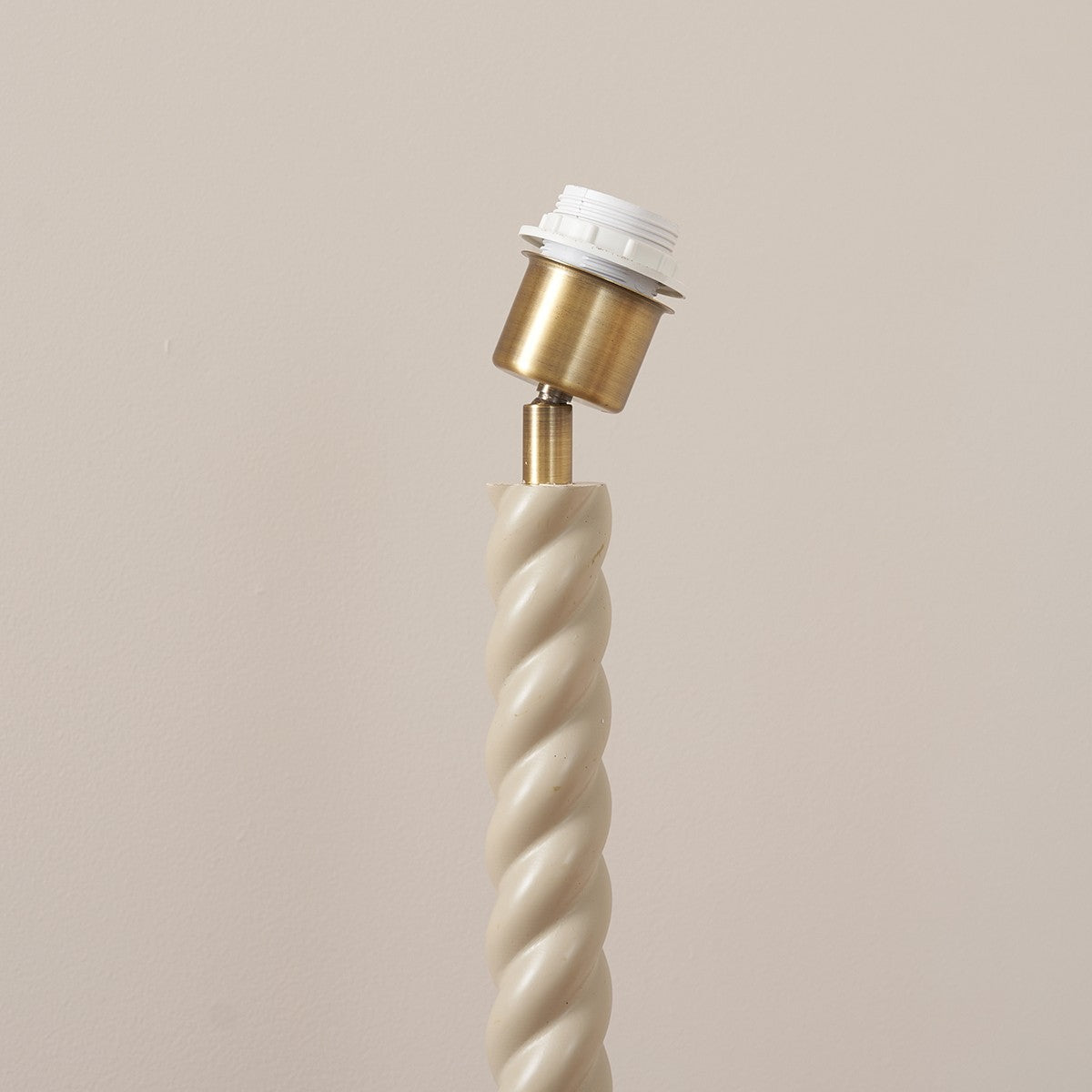 Satin Almond White Paint & Antique Brass Plate