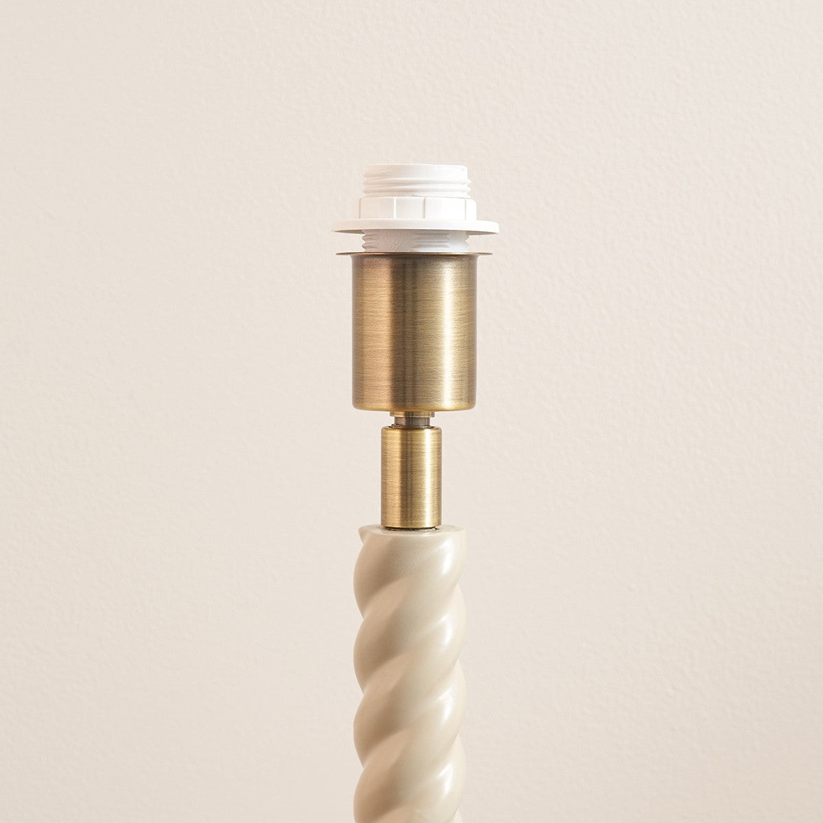 Satin Almond White Paint & Antique Brass Plate