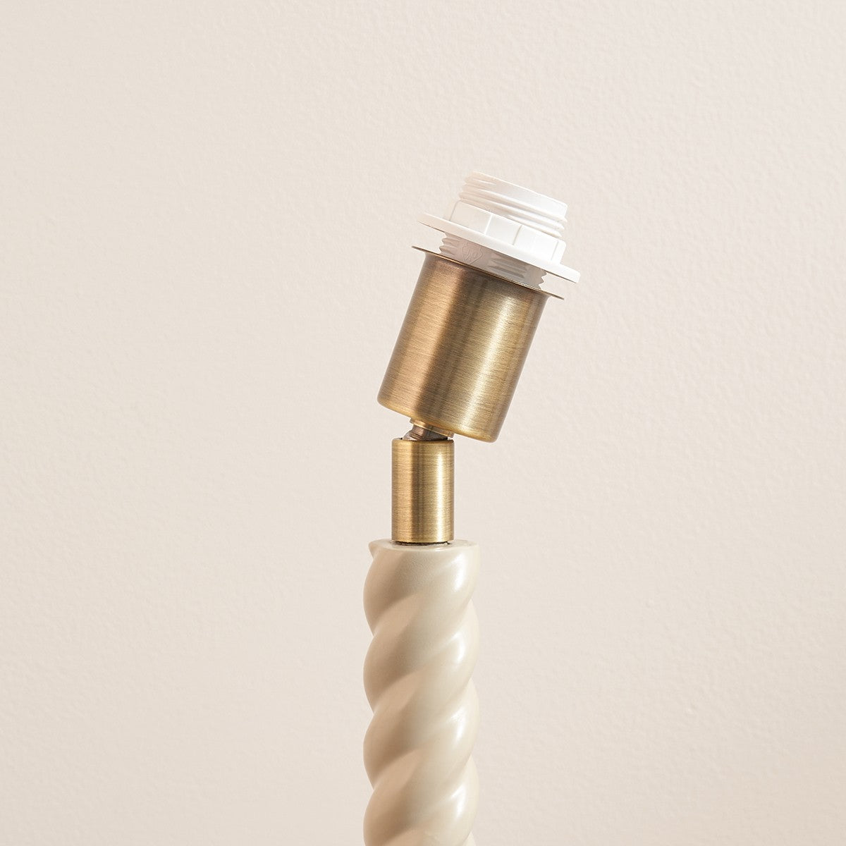 Satin Almond White Paint & Antique Brass Plate