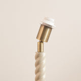 Satin Almond White Paint & Antique Brass Plate