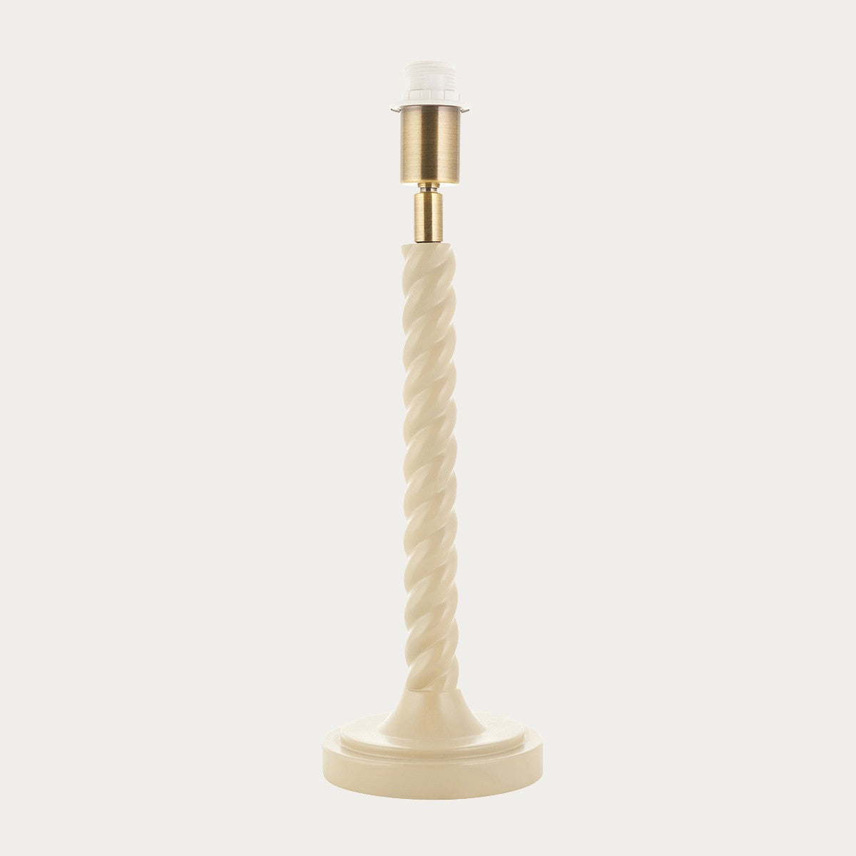 Satin Almond White Paint & Antique Brass Plate