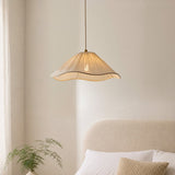 Ivetta Scalloped Shade Vintage Pendant Light in Brushed Brass
