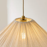 Ivetta Scalloped Shade Vintage Pendant Light in Brushed Brass