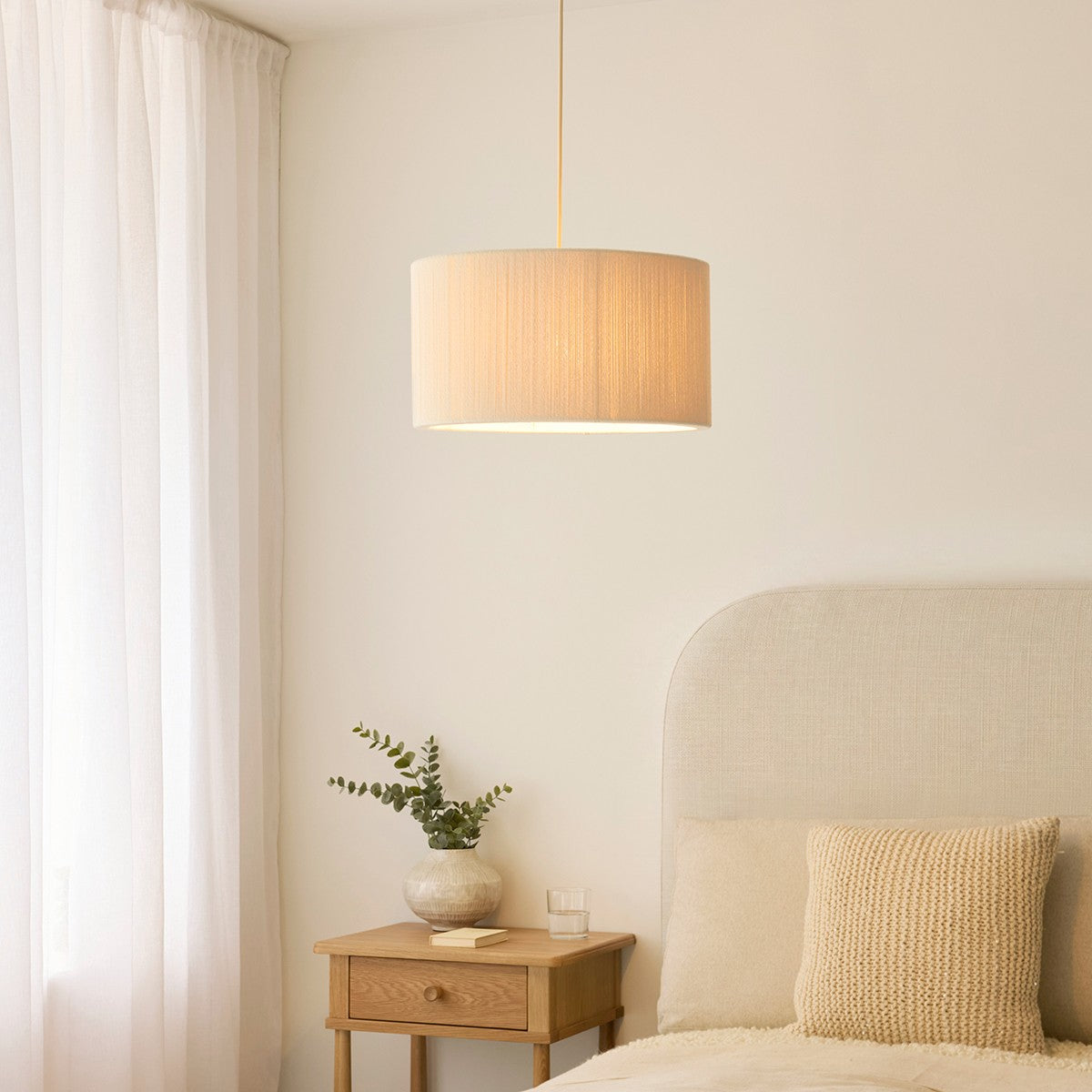 Joseph Ceiling Light Fitting with Cream Lamp Shade