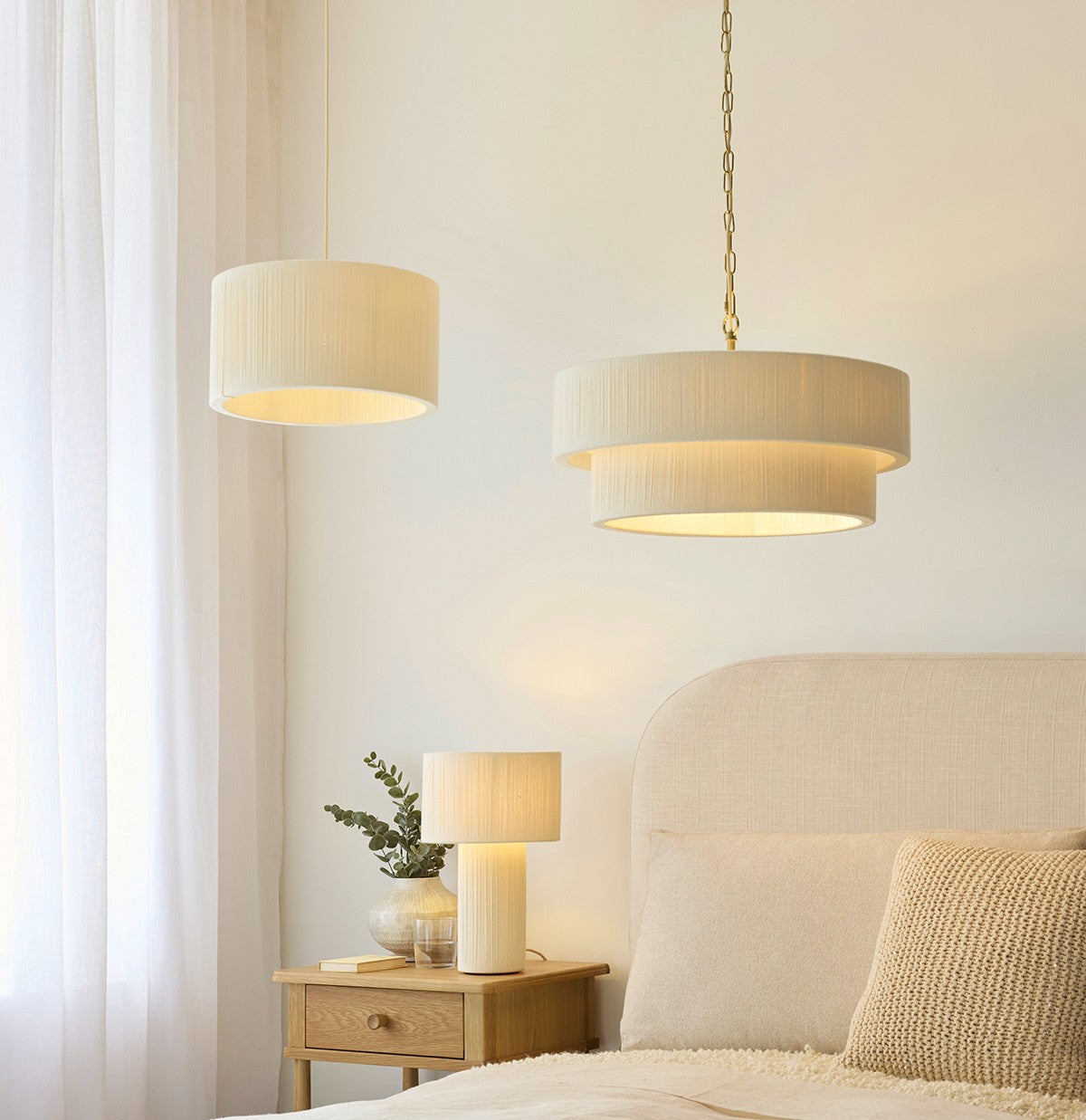 Joseph Ceiling Light Fitting with Cream Lamp Shade