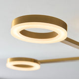 Scoutley 5 Light Brass Semi Flush Ceiling Light with Frosted Diffusers
