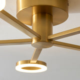 Scoutley 5 Light Brass Semi Flush Ceiling Light with Frosted Diffusers