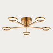 Scoutley 5 Light Brass Semi Flush Ceiling Light with Frosted Diffusers