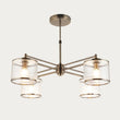 Radley 4 Light Antique Brass Ceiling Lamp with Clear Ribbed Glass